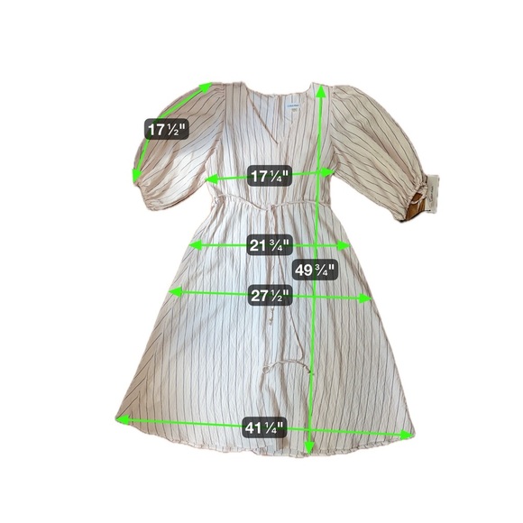 Calvin Klein Blush Pink Stripe Midi Dress | Size 12 | NWT - Picture 15 of 15